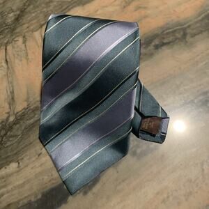 Tasso Elba Silk Tie Repp Tie Blue Tie Stripped Tie Seven 7 Fold Necktie
